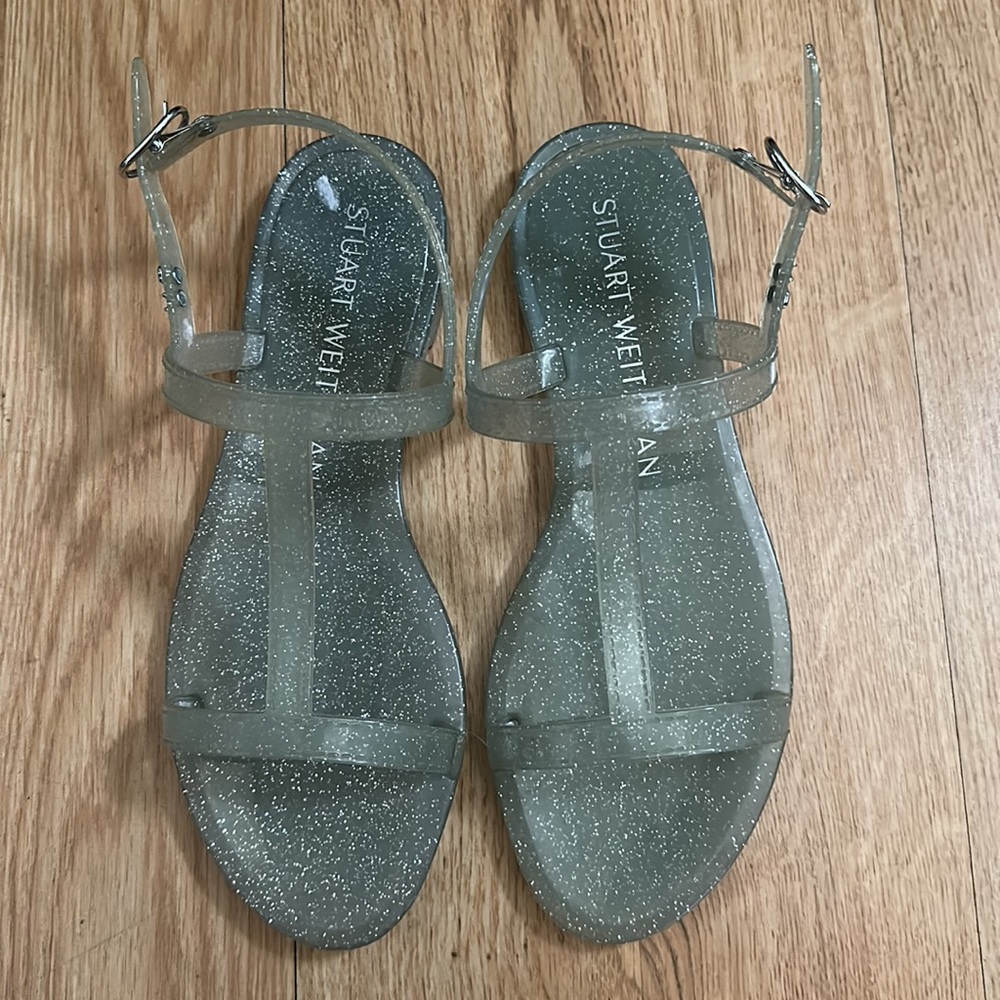 Stuart Weitzman Glitter Sandals - Silver - Picture 5 of 8